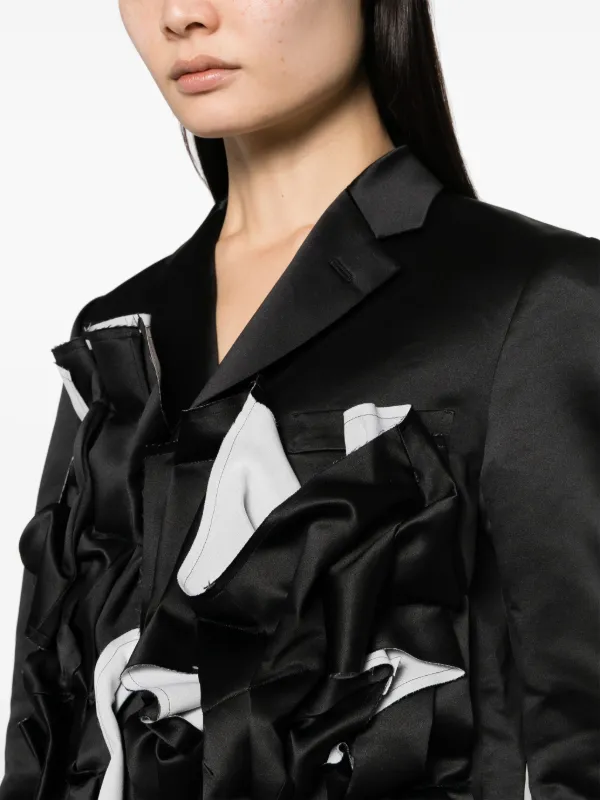 black comme des garcons シャーリングジャケット Comme Des Garçons シャーリングパネル ジャケット | ブラック