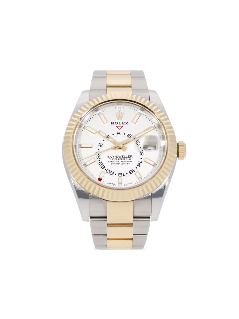 Pre-owned Rolex 2020  Sky-dweller 42mm In White