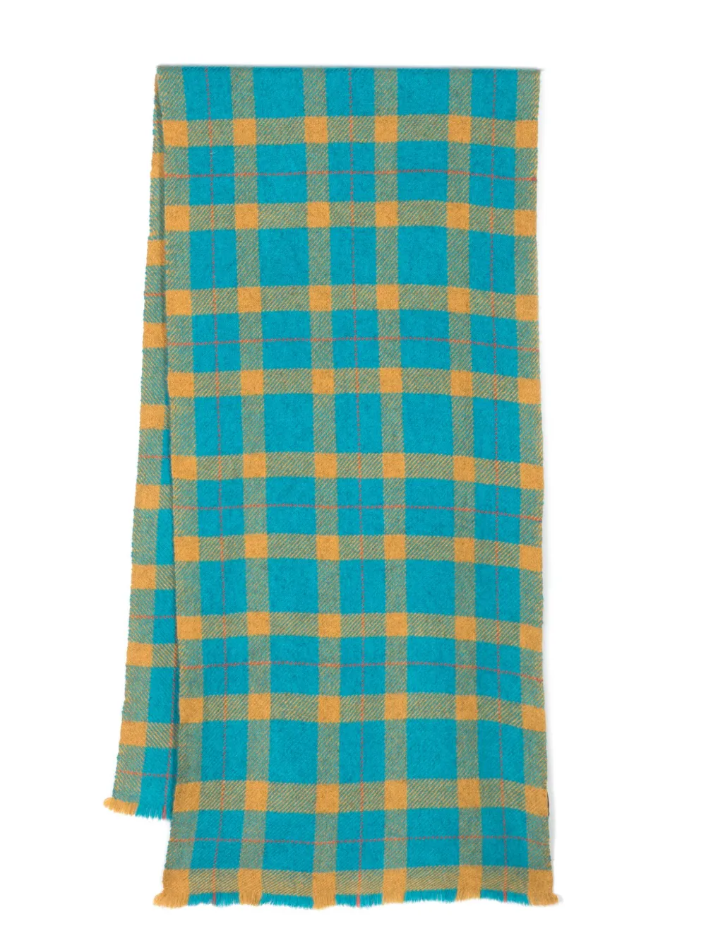 Altea checked knitted scarf | Blue | Image 1