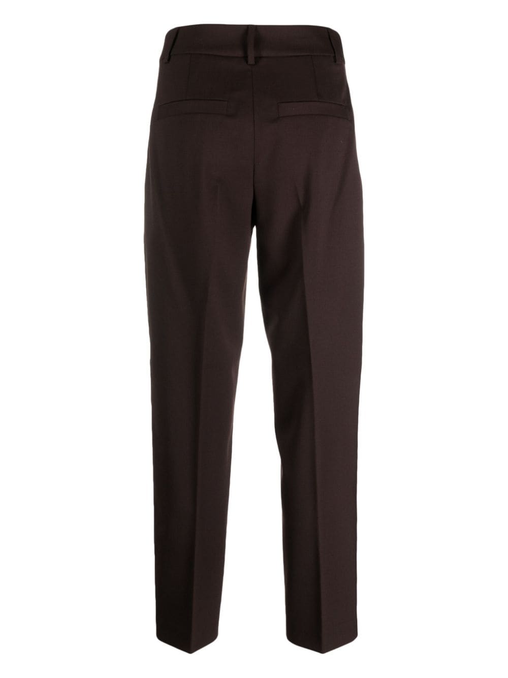 Shop Seventy High-waisted Tapered Trousers In Brown