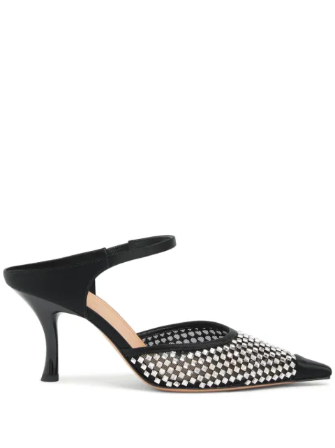 Malone Souliers Mule Vega de cetim com cristais