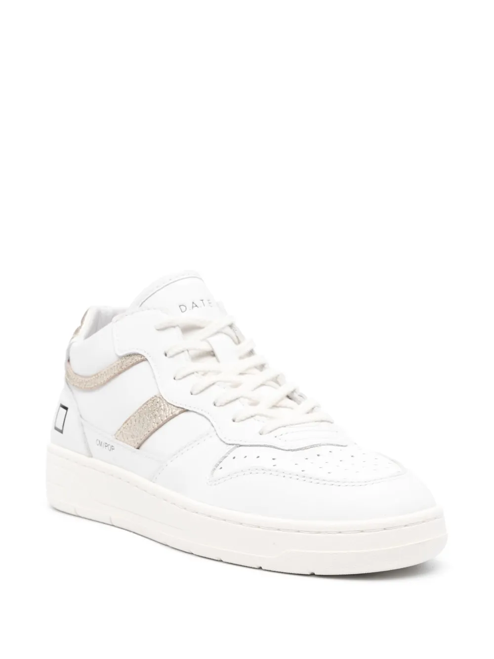 Court 2.0 Mid Pop Leather Sneakers In White