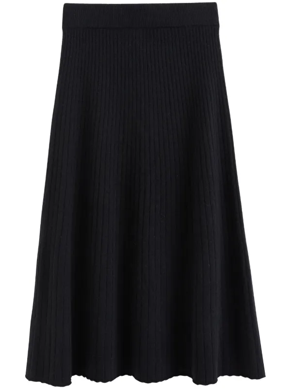 Chinti Parker A line Ribbed Midi Skirt Black FARFETCH CA