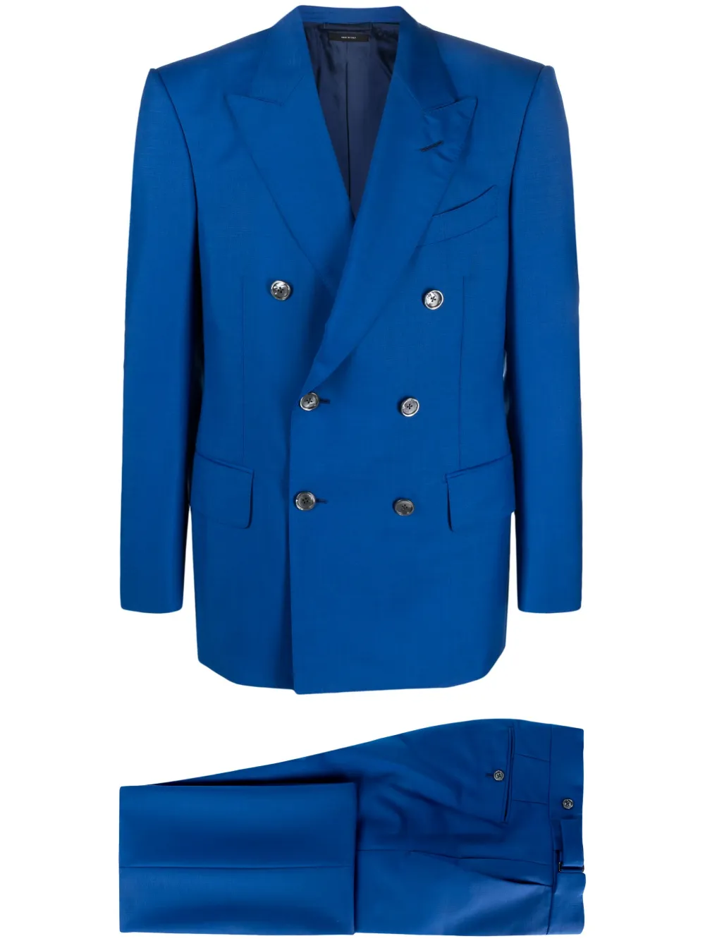 Tom Ford Double-breasted Suit In Blue