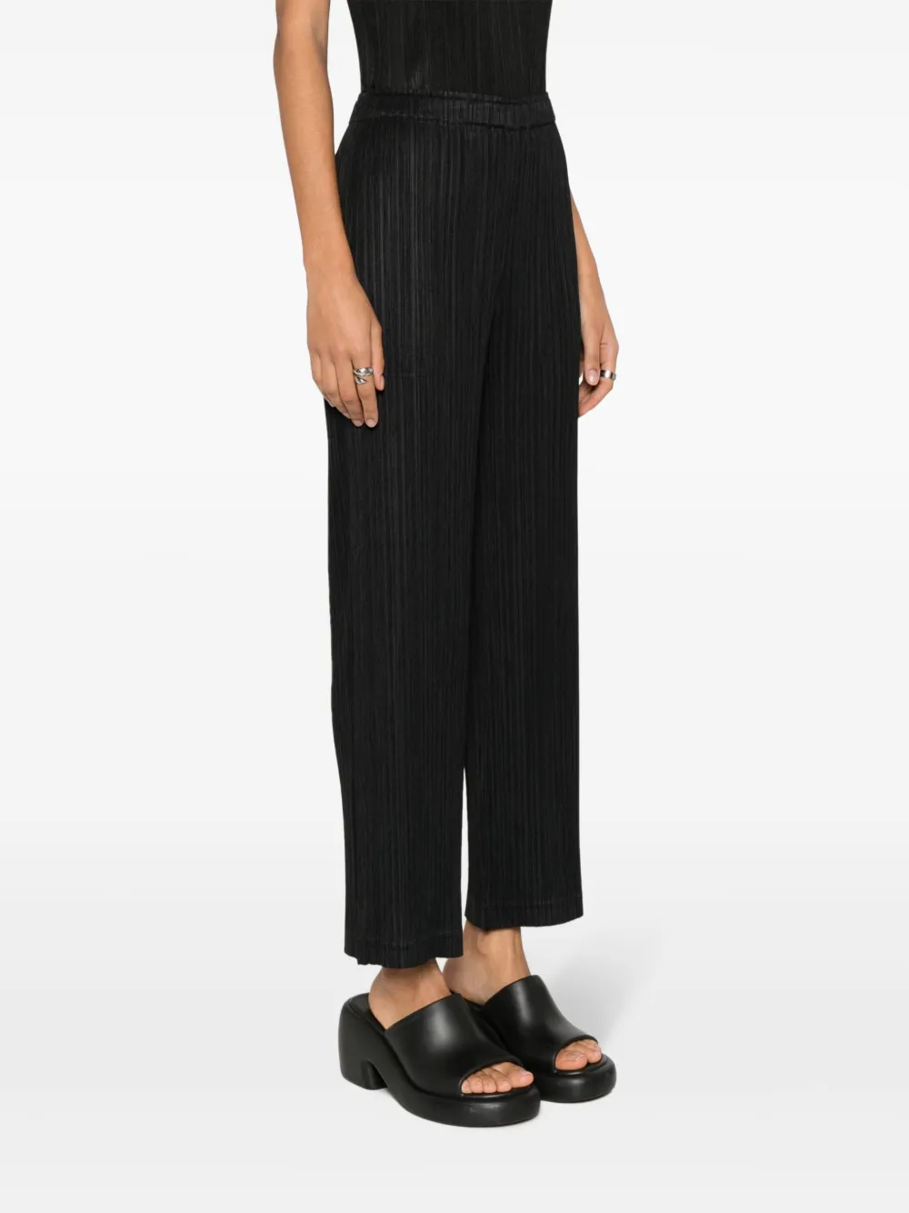 Issey Miyake Thick Bottom 2 Pleated Trousers In Black