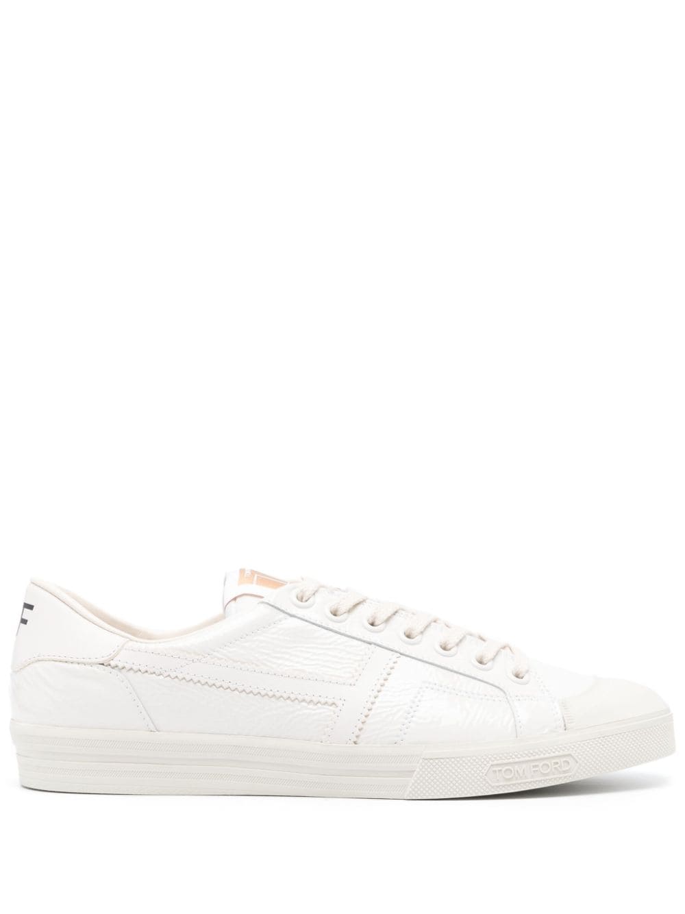 Shop Tom Ford Jarvis Leather Sneakers In Weiss