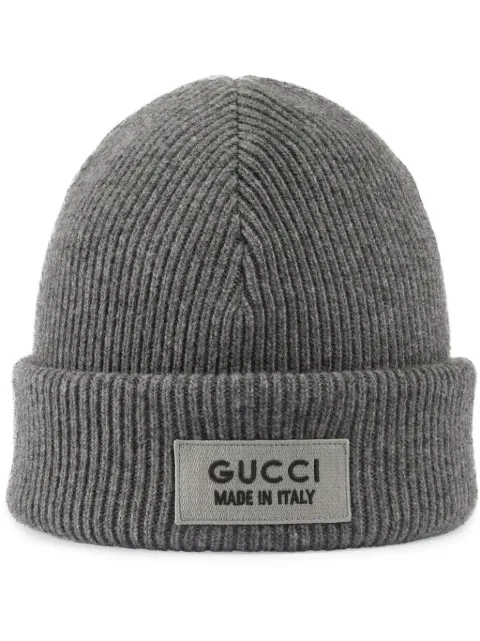 Gucci logo-patch wool beanie