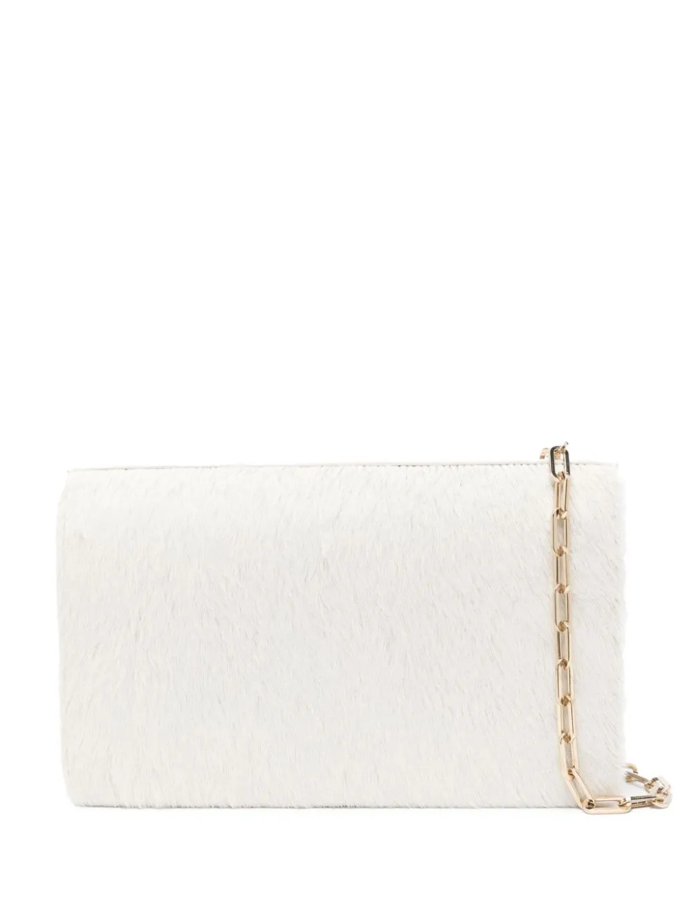 Calcaterra Shearling Shoulder Bag In White