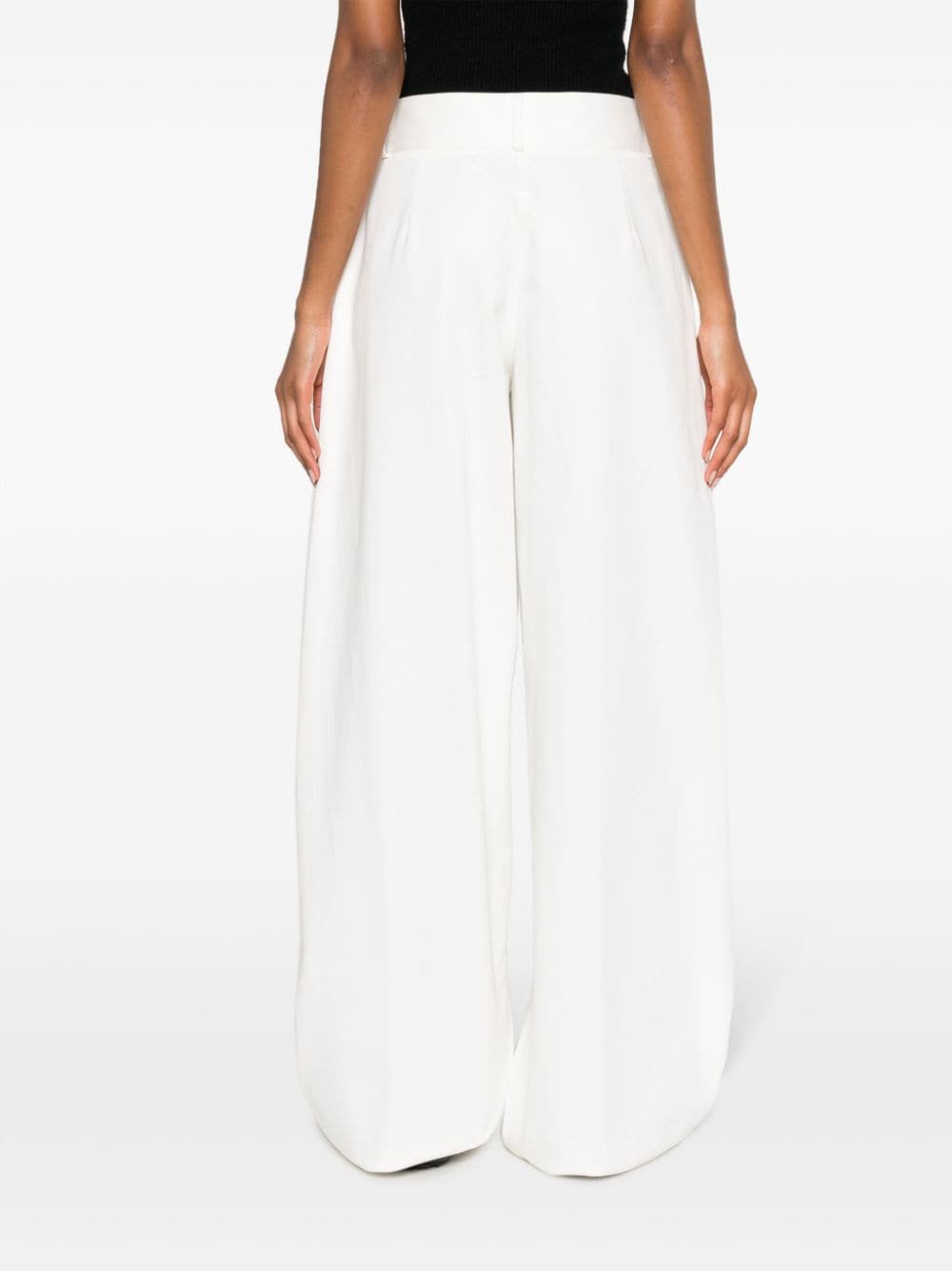 Shop Jil Sander High-waist Wide-leg Trousers In White