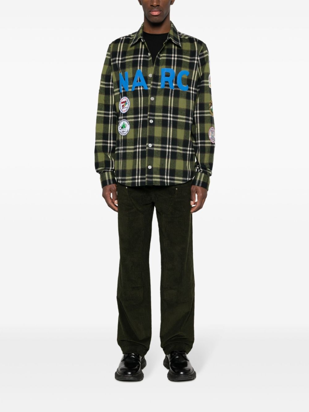 Advisory Board Crystals Abc. Narc Patch-Detail Flannel Shirt