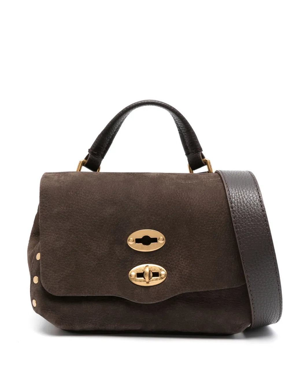Zanellato Postina Suede Tote Bag In Brown