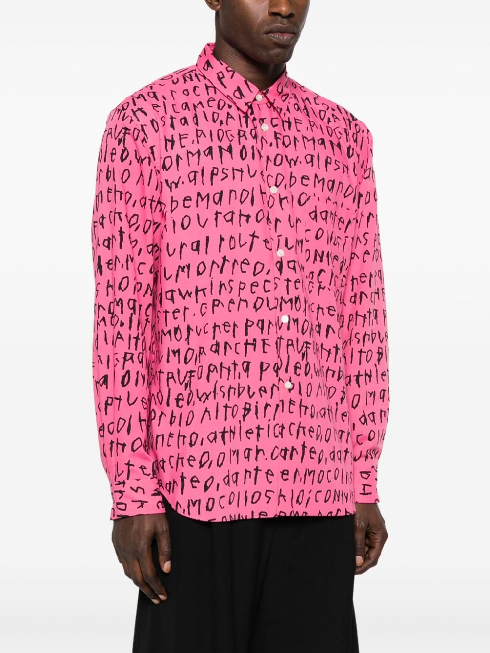 Shop Comme Des Garçons Homme Deux Graphic-print Button-up Shirt In Pink