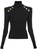 Balmain button-embellished roll-neck jumper - Black