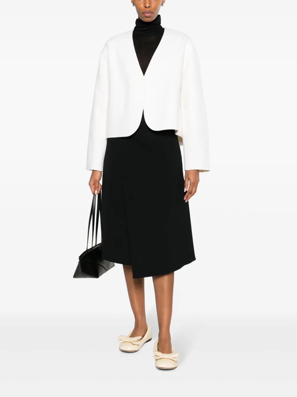 Theory cropped wool-blend jacket - Wit