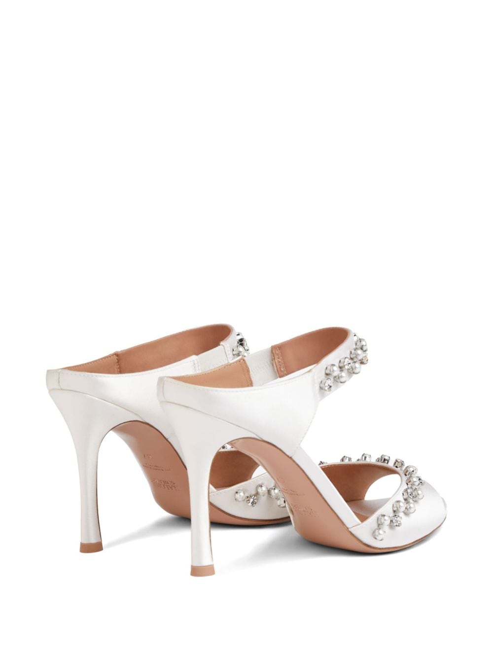 Shop Malone Souliers Tala 90mm Satin Sandals In White