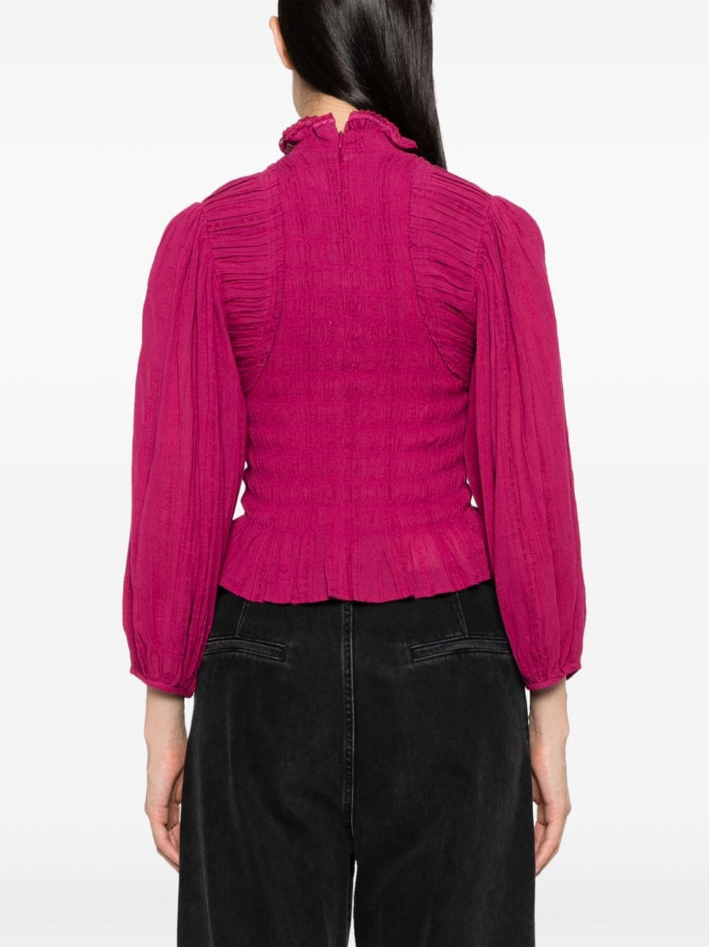 Shop Marant Etoile Idris Smocked Blouse In Purple