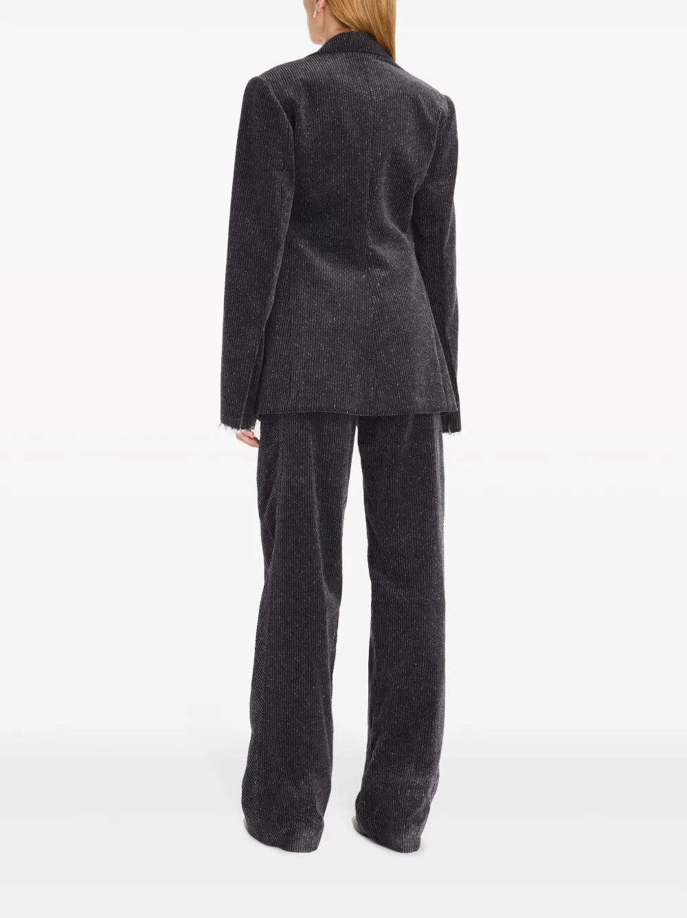 Tory Burch Gesmockte ribfluwelen blazer Grijs