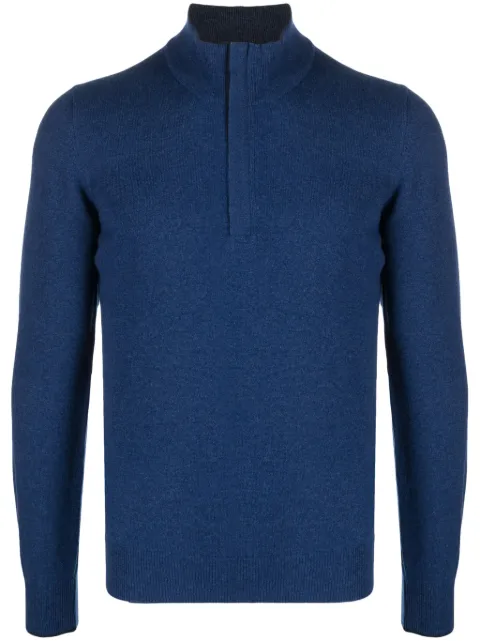 Fileria mélange-effect half-zip jumper
