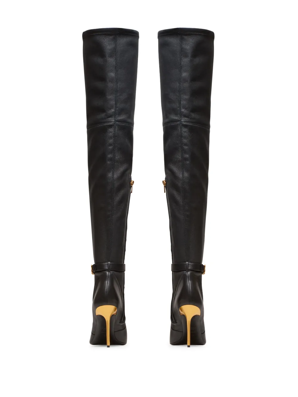 Shop Balmain Raven 120mm Over-the-knee Boots In Black