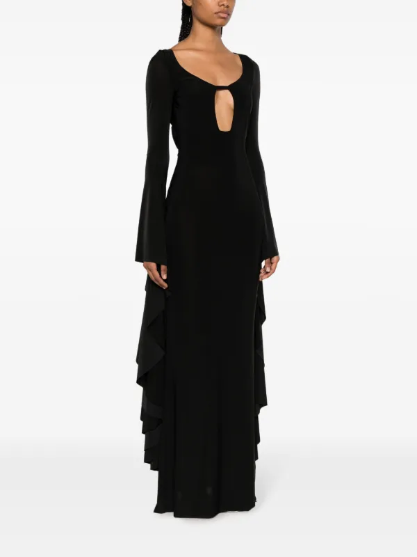 Giuseppe Di Morabito Draped long-sleeve Maxi Dress | Black | FARFETCH