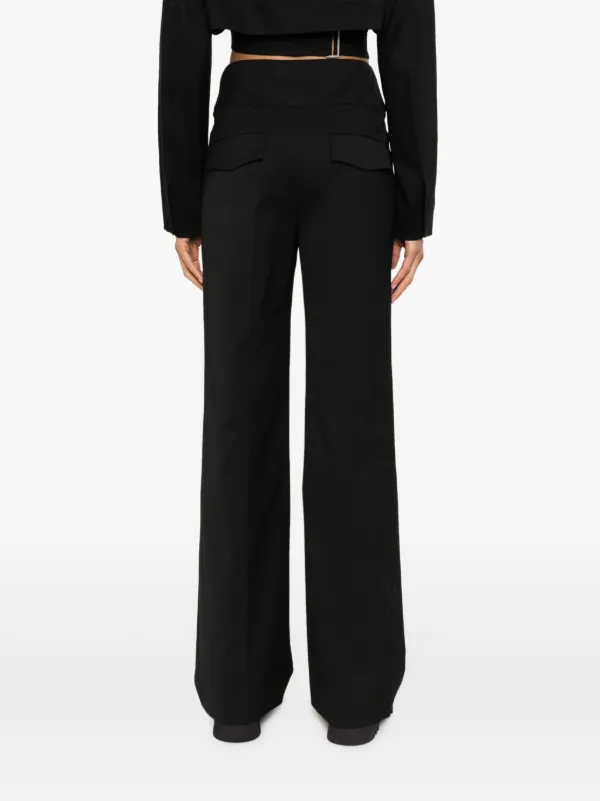 パンツ MOSCHINO Women Trousers 032555171555 Black MOSCHINO JEANS double-buckle Flared Trousers | Black | FARFETCH