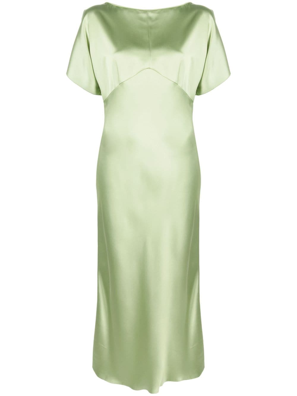Shop N°21 Slit-sleeve Satin Dress In Green