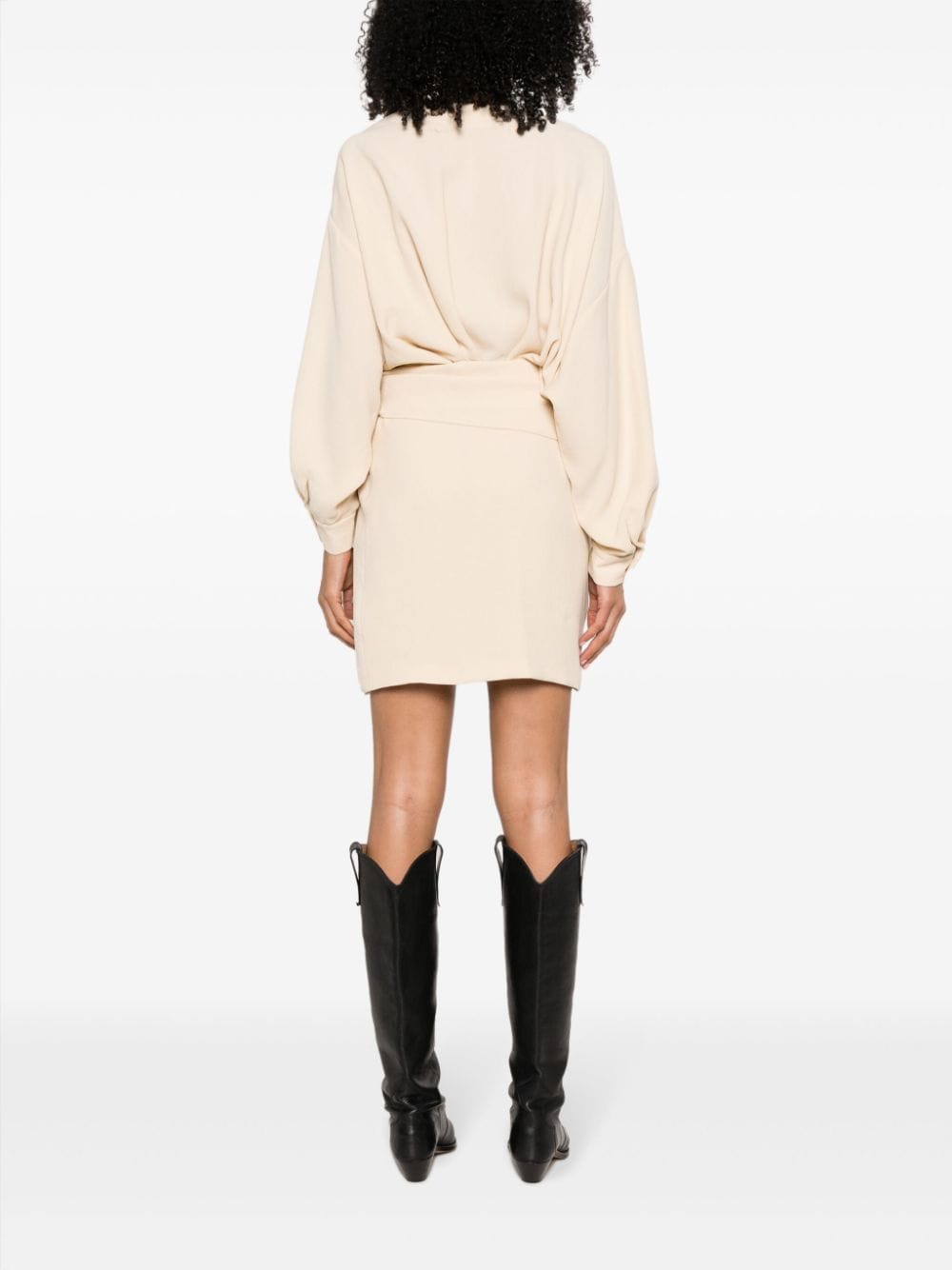 Shop Iro Wrap-design Cotton-blend Dress In Neutrals