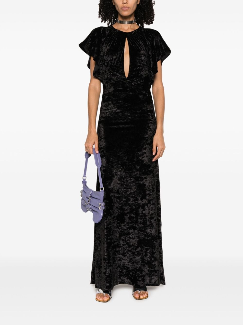Image 2 of MOSCHINO JEANS cut-out velvet maxi dress