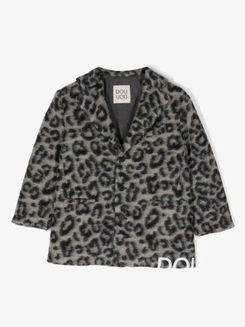 Douuod Kids Blazer mit Leoparden-Print