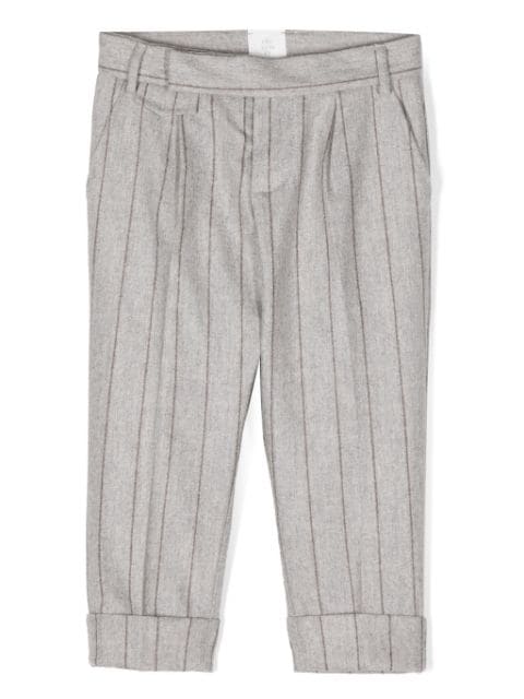 Eleventy Kids tapered pinstripe trousers
