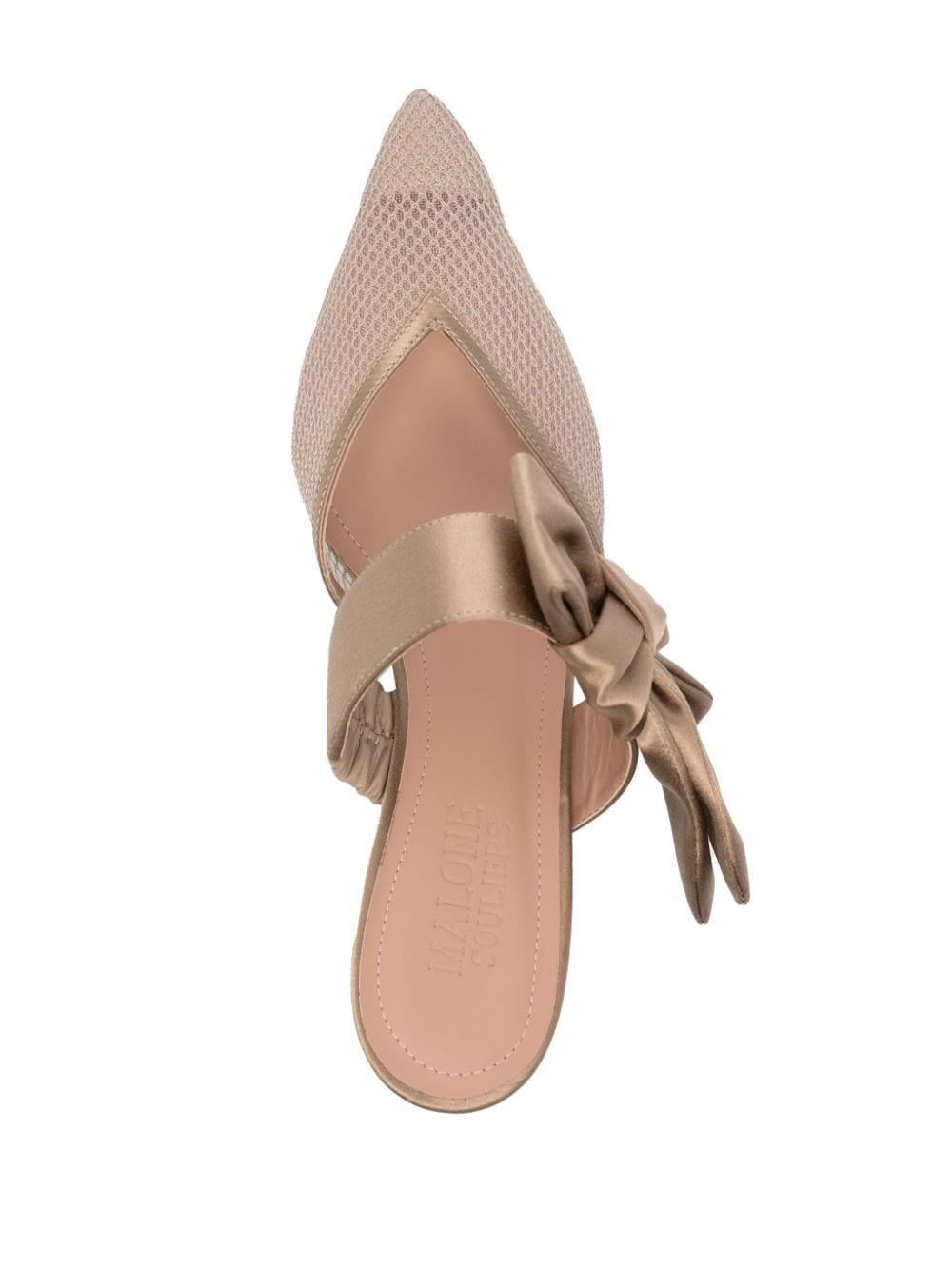 Shop Malone Souliers Marie 45mm Bow Mules In Nude