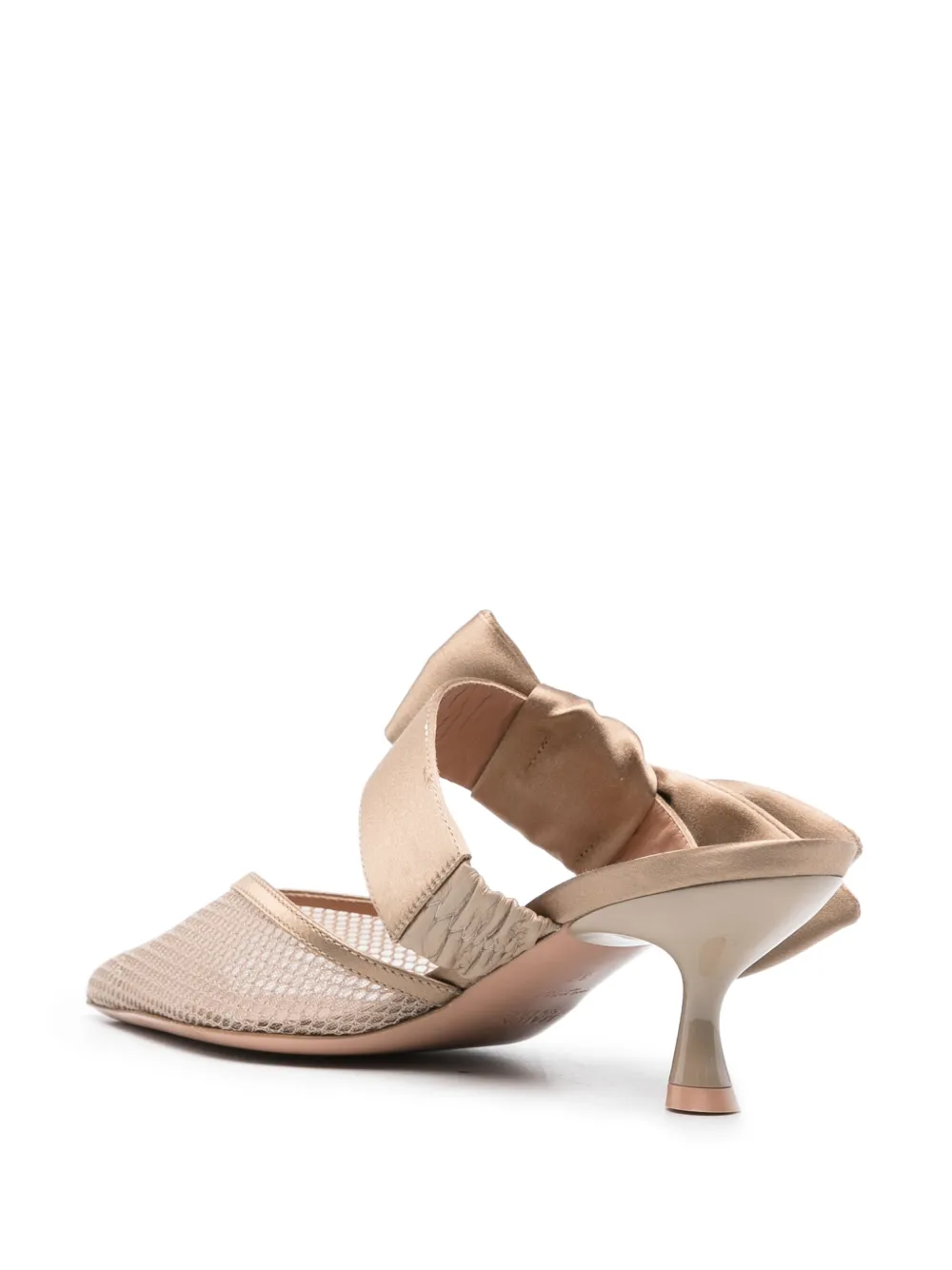 Shop Malone Souliers Marie 45mm Bow Mules In Nude