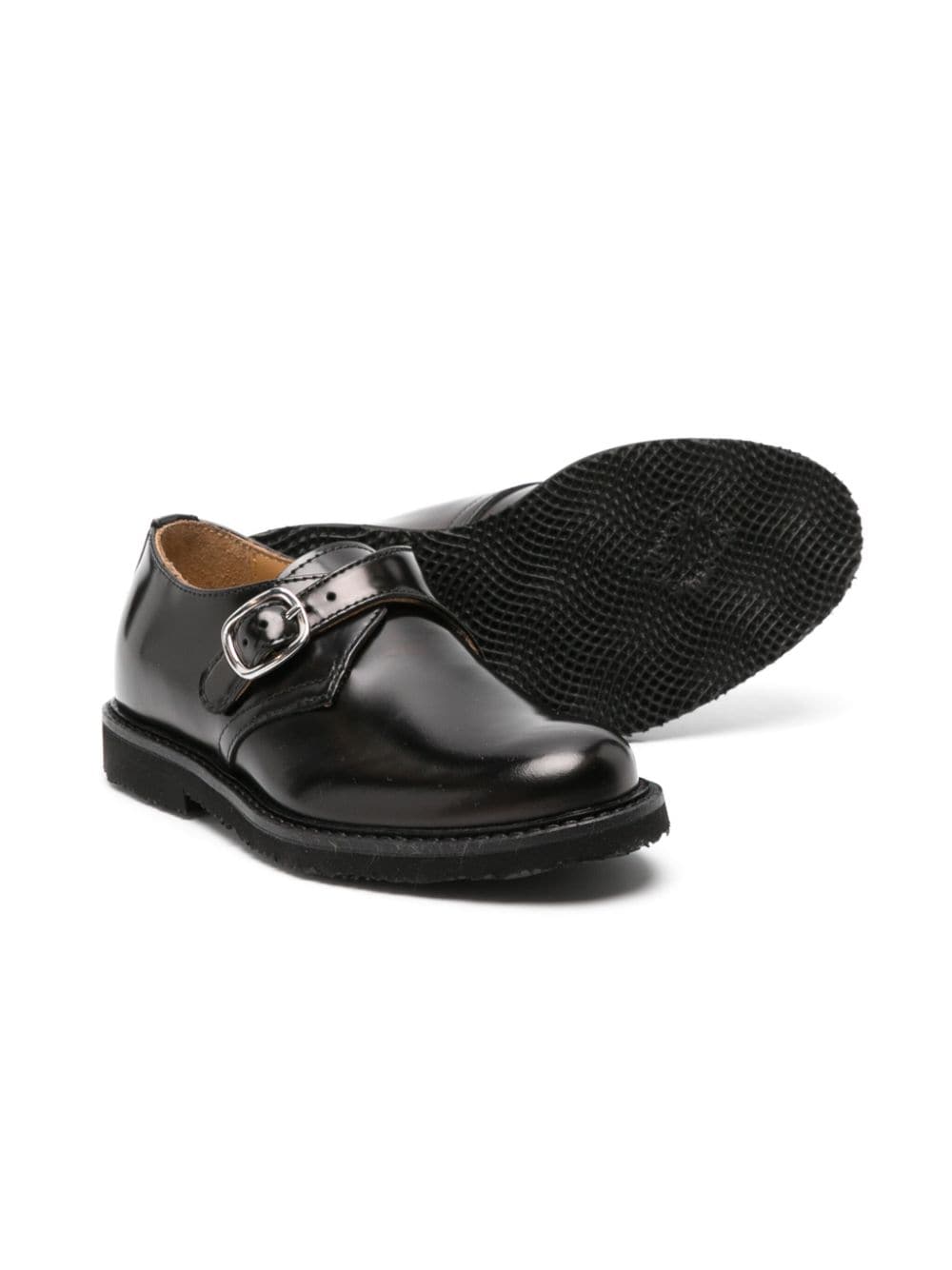 Gallucci Kids buckled leather shoes - Zwart
