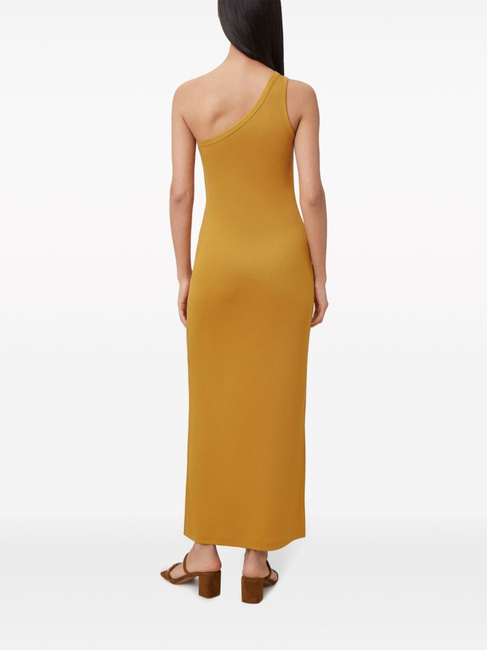 Shop 12 Storeez One-shoulder Jersey Maxi Dress In Yellow