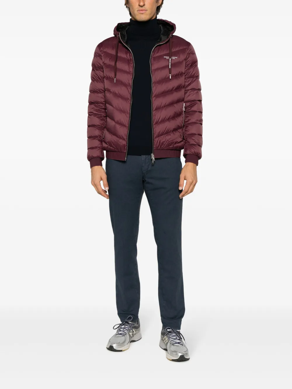 Armani Exchange logo-print padded-design jacket - Rood