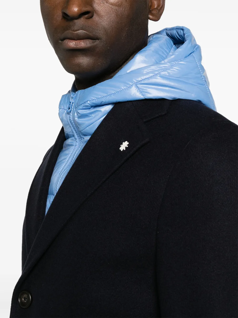 Manuel Ritz Jas met enkele rij knopen Blauw