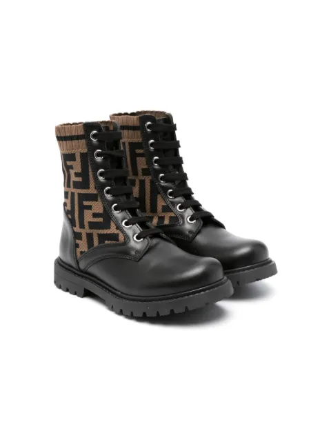 Fendi Kids botines con logo FF estampado