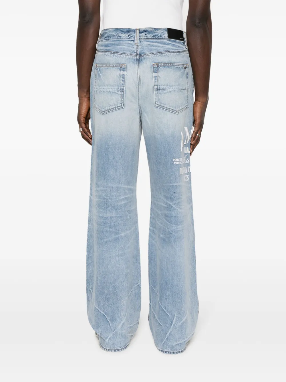 Shop Amiri Arts District Wide-leg Jeans In Blue