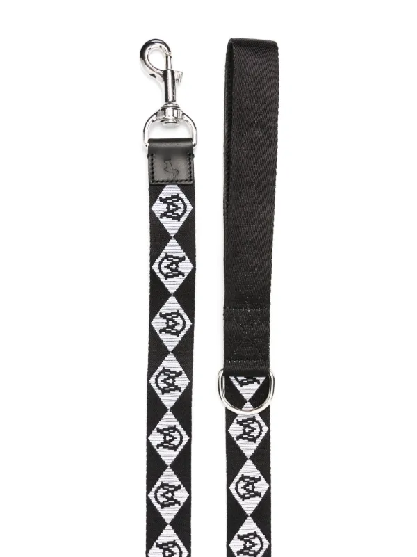 Moncler x Poldo monogram-pattern two-tone Dog Leash | Black