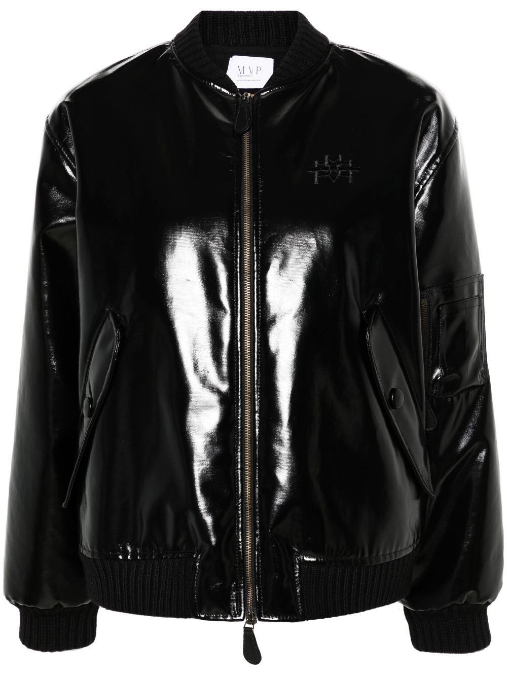 Montenapoleone coated bomber jacket