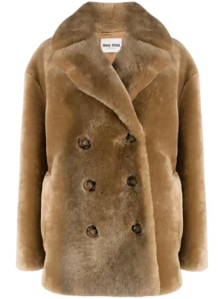 Miu miu shearling on sale coat