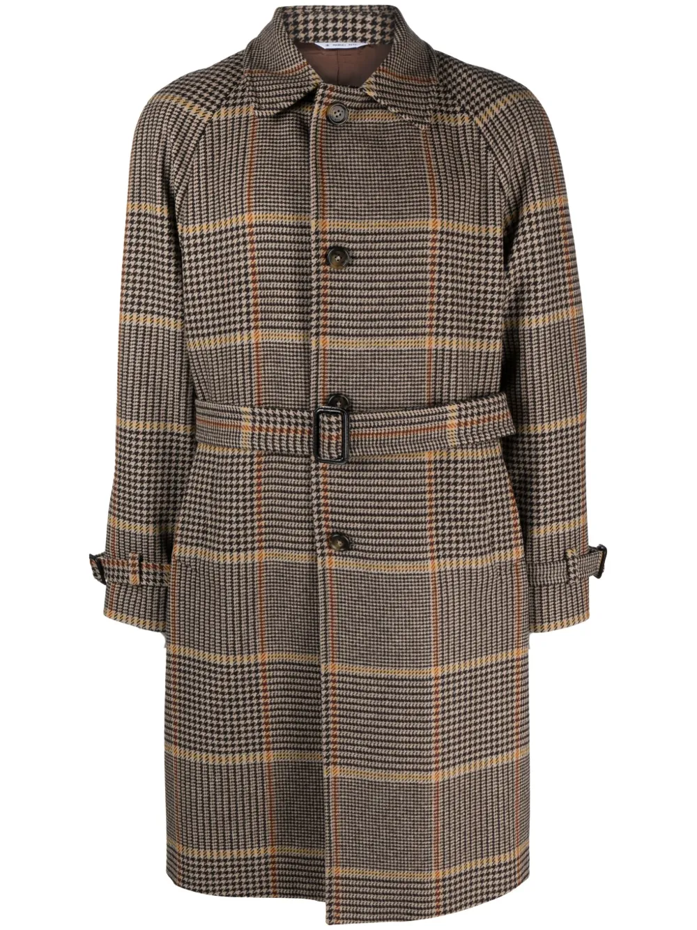 Manuel Ritz Jas met pied-de-poule print Beige