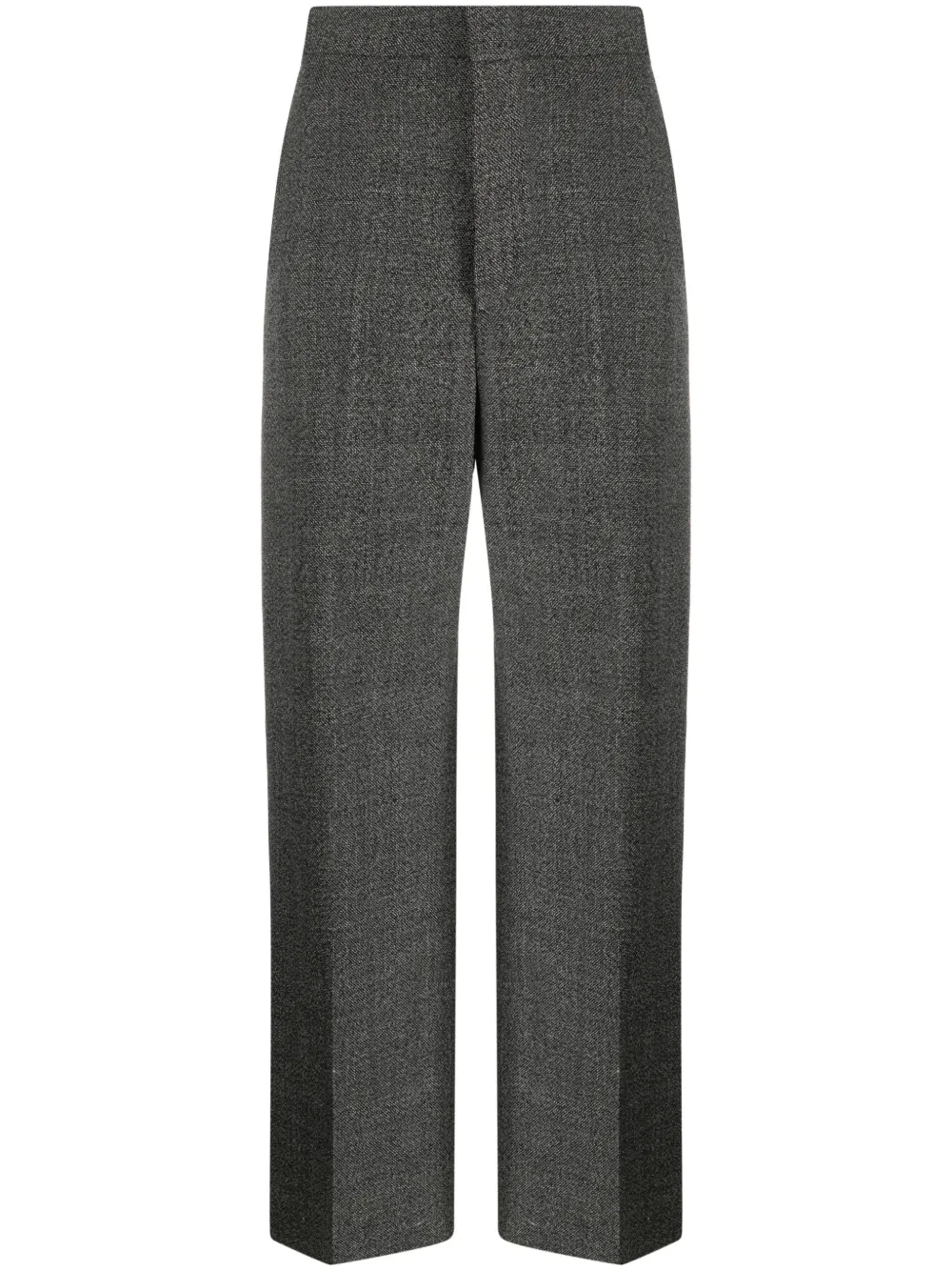 Loewe Straight-leg Wool Tailored Trousers In Gray