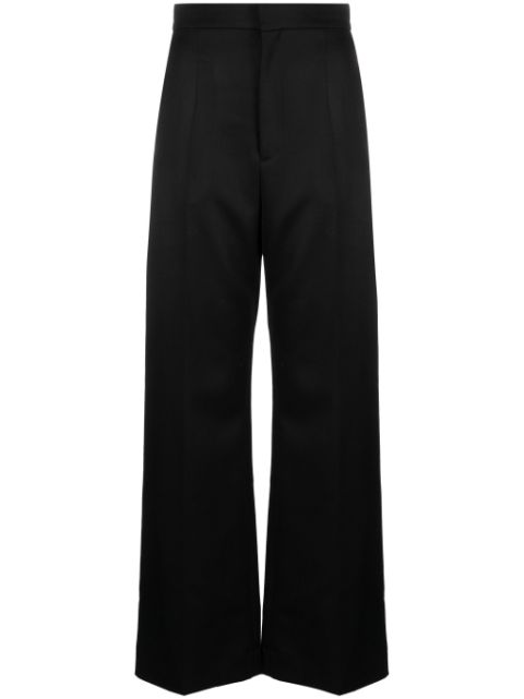 LOEWE pantalon en laine à taille haute