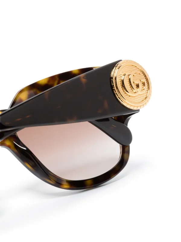美品⭐️GUCCI ブラウンラウンド型サングラス Gucci Eyewear ラウンドフレーム サングラス | ブラウン