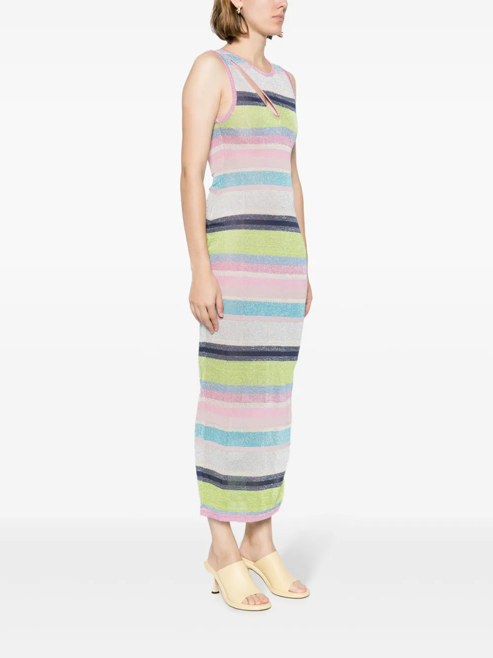 Suboo Zephyr Striped Maxi Dress In Grün
