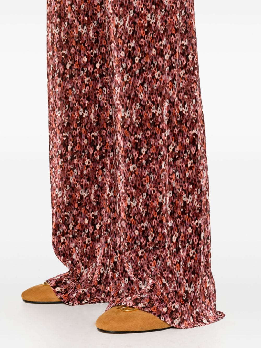 Shop Sabina Musayev Ruby-print Pleated Wide-leg Trousers In Purple