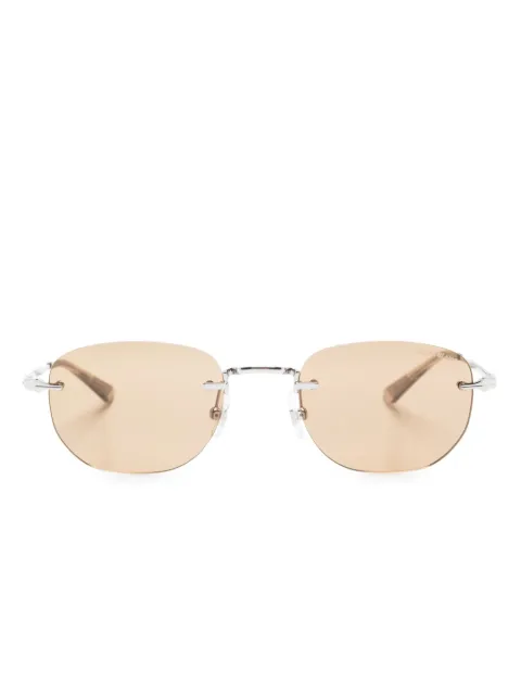 Montblanc logo-print oval-frame sunglasses