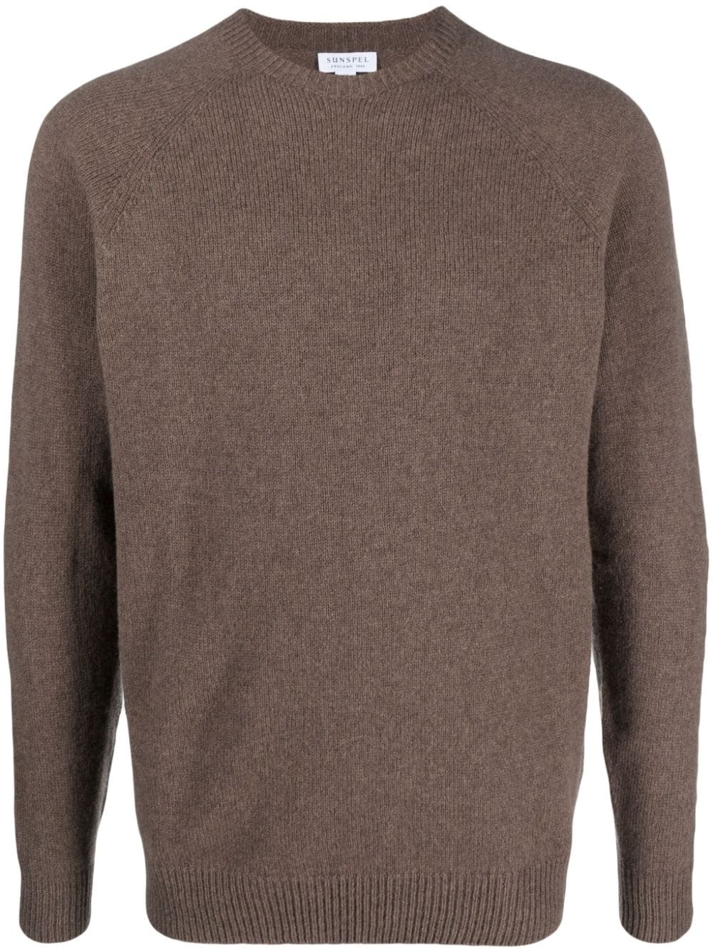 Sunspel Crew-neck Wool Jumper In Brown