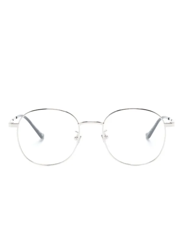 Gucci Eyewear Metallic round frame Glasses Silver FARFETCH AE